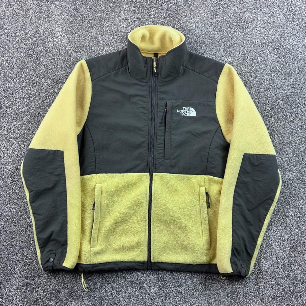The North Face Denali Fleece Jacket Women's S Yellow Gray Full Zip Outdoor